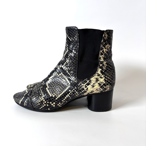 Isabel Marant Danae Python Embosses Black and Cream Ankle Boots s 5 - Picture 4 of 9